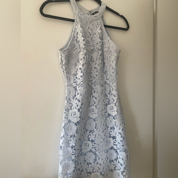 Light Blue Lace Mini Dress (Size: XS) - LuLus - Picture 3 of 3